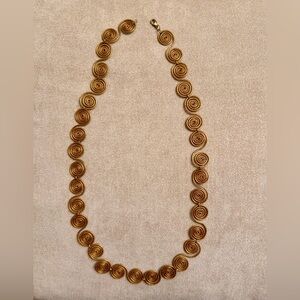 Handcrafted Golden Grass Necklace 27”Never Worn.